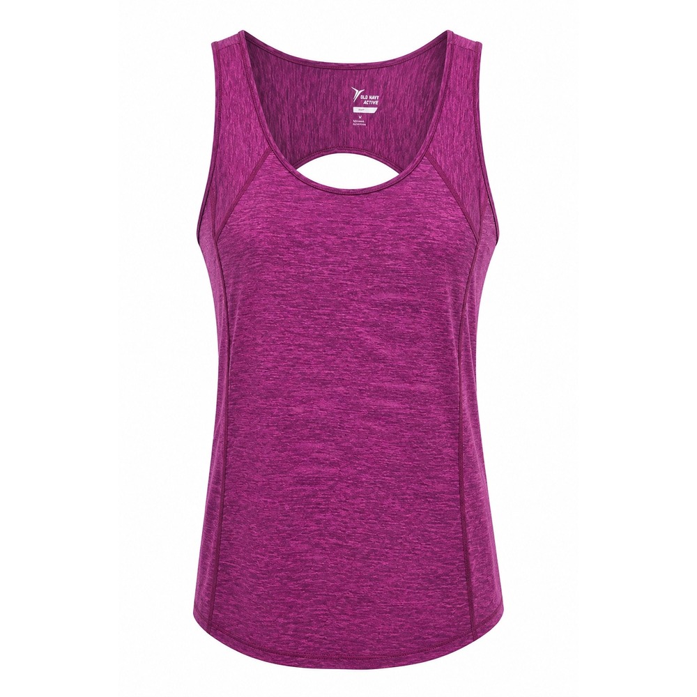 Old Navy Active Go-Dry Tank Top Purple Space Dye Cutout Back XXL Tall Womens